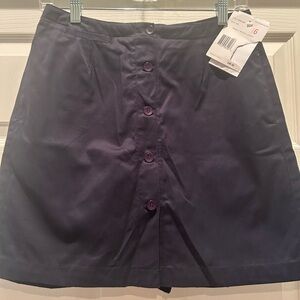 NWT- Liz Claiborne -Stylish dark navy skirt-skort, Button-Front Skirt